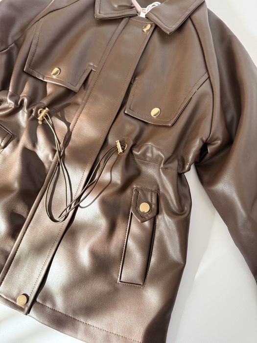 Тренч. Курточка. Подовжена курточка еко шкіра.