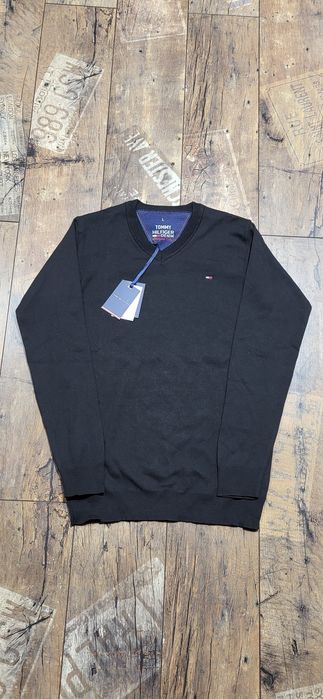 Czarny sweter męski bawełna premium logo th L