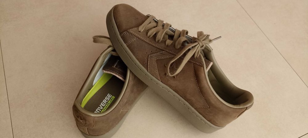 Converse All Star, Pro Leather, em couro, verde/kaki, 43. Novas