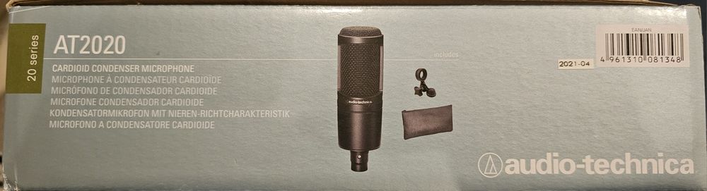 Microfone condensador cardidóide AT2020 
Temos razões para acreditar q