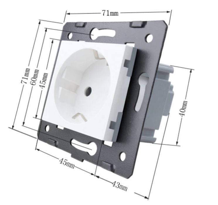 3x Gniazdo podwójne  w ramce szklanej kolor biały