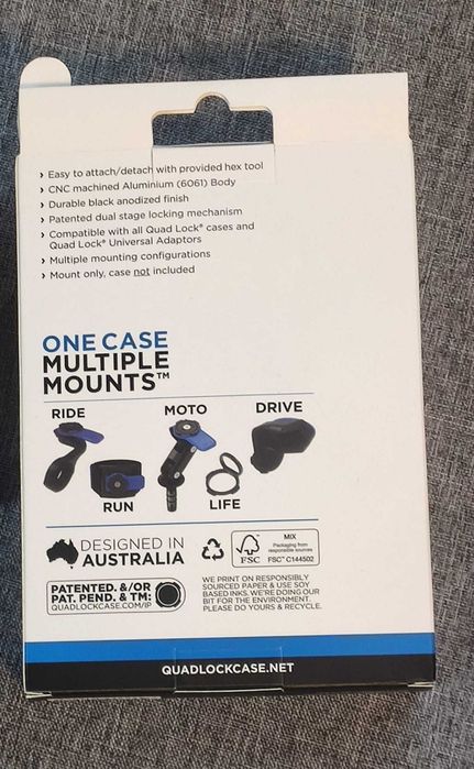 Uchwyt telefonu Quad Lock Handlebar Mount PRO motocyklowy metalowy