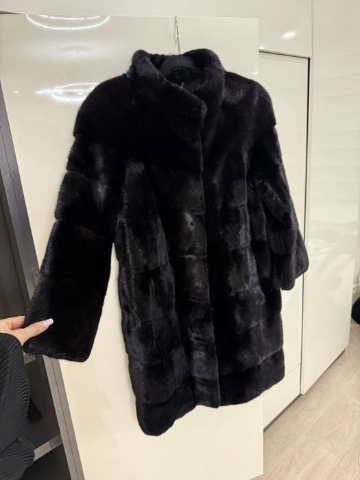 Норкова шуба, довга норкова шуба, черна шуба, blackglama