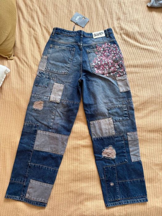 Джинси Derschutze 32 blossom v2 patchwork Denim dark indigo