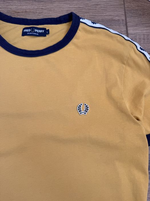 футболка fred perry з лампасами Оригінал L — zdjęcie 4
