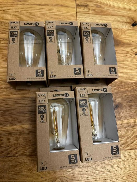 5x Żarówka dekoracyjna LED E27 4,8W 500lm Lexman 2700K
