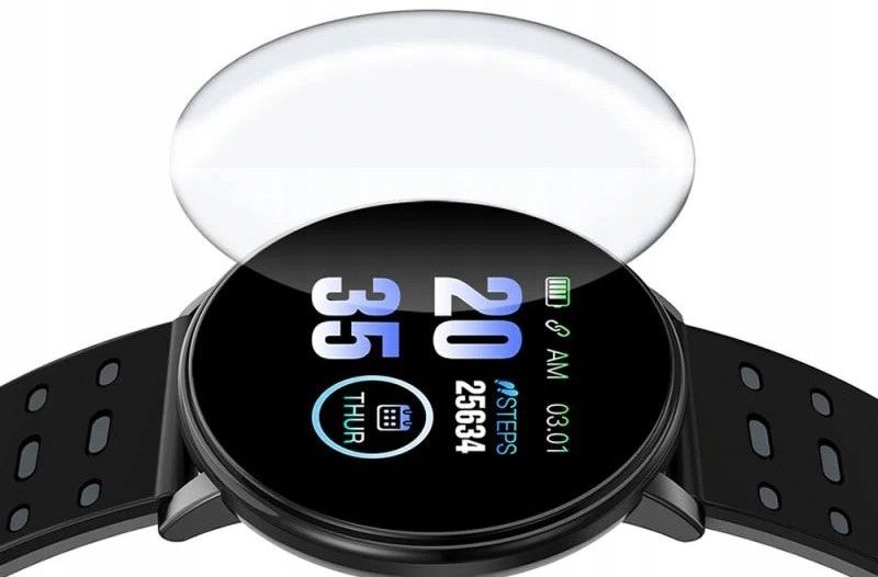 Smartwatch Zegarek Sportowy Kroki Kalorie Puls - Czarny