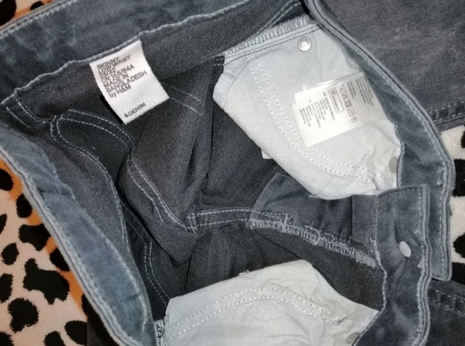 H&M nowe Spodnie Szare Dżinsy skinny jeans rurki. XS
