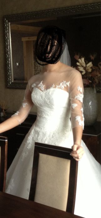 Suknia slubna tiul i koronka