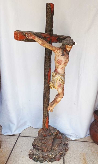 Crucifixo Madeira Barroco Grande Dimensão