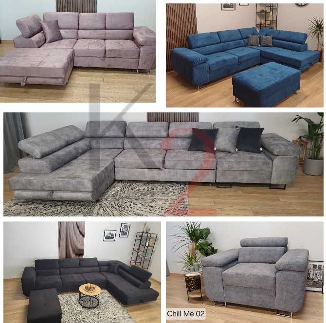 Narożnik Orlean Kanapa Sofa Pojemnik Łóżko z funkcją spania USB+GRATIS