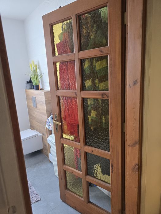 Drewniane drzwi wewnętrzne – dąb – 6 sztuk