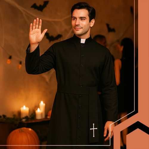 Strój księdza na Halloween Ruhhy 26174 kostium przebranie
