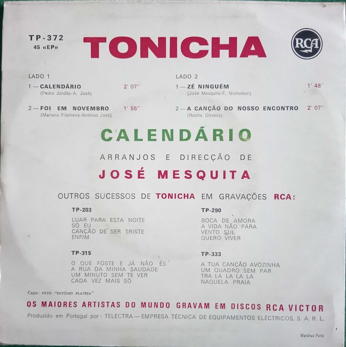Tonicha	- - - - -	Calendário	- - - - -	EP