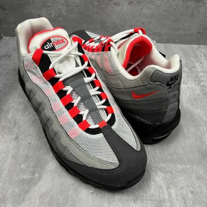 Nike air max 95 сіро-червоні найк аір макс 95 красовки Nike air max
