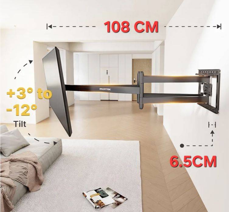 !! Uchwyt do Telewizora 43-90" Max 60 kg 108 CM PREMIUM!!