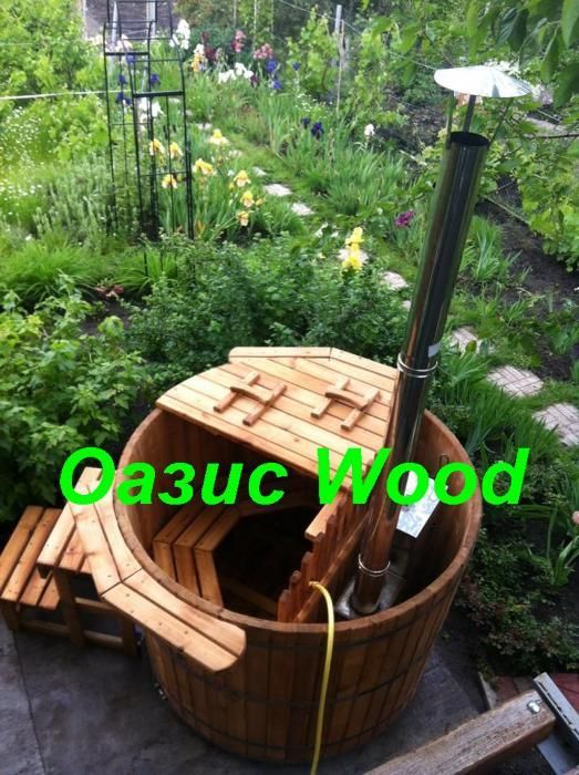 Офуро, японская баня, купель с печкой, фурако . ОазисWood