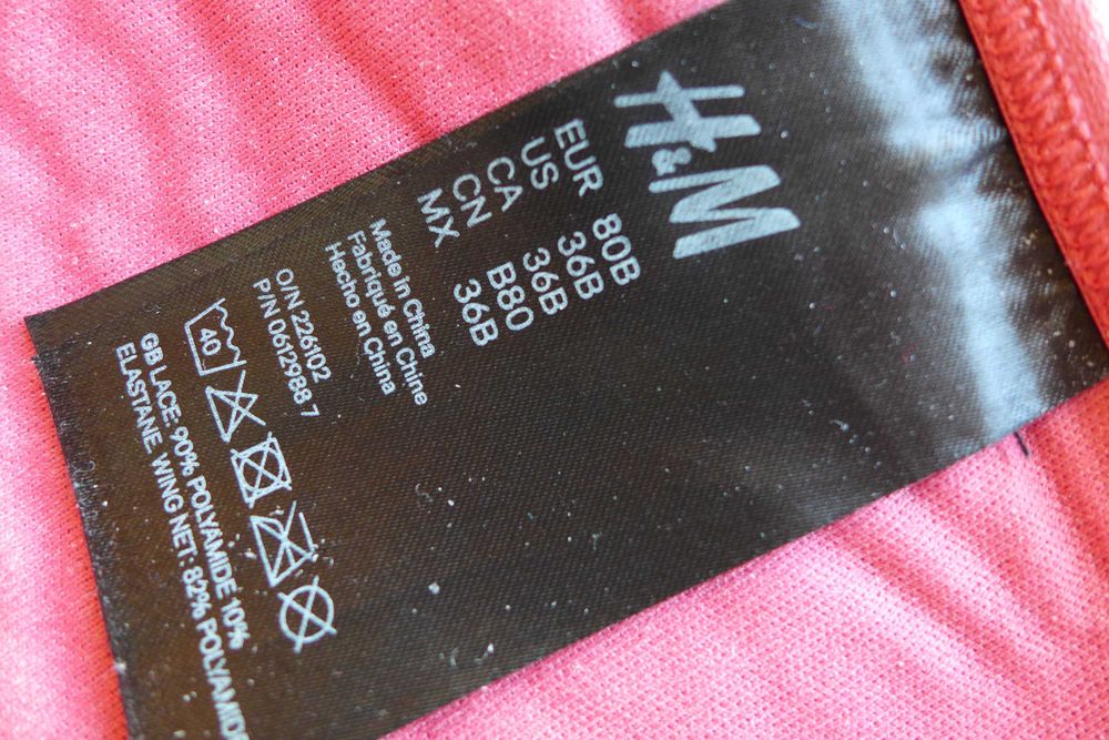H&M malwowy skandynawski 80B 75B stanik bra biustonosz codzienny ładny