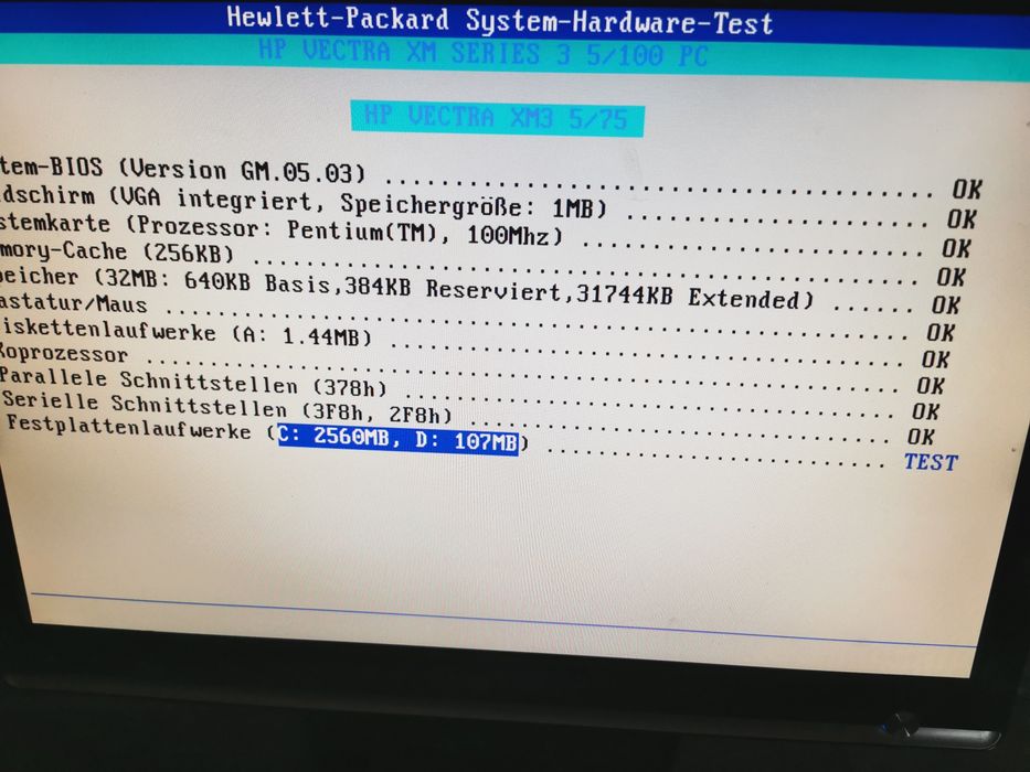 Stary komputer hp Vectra Xm pentium 100