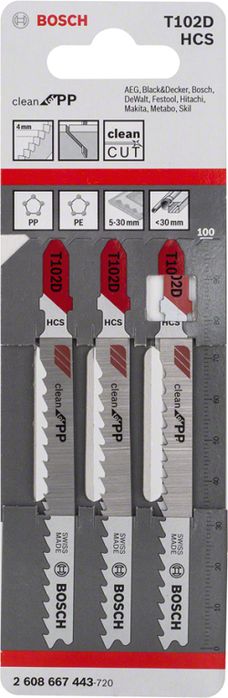 Brzeszczot Do Wyrzynarek T102D 3Szt. - B 2608667443. Bosch Os*