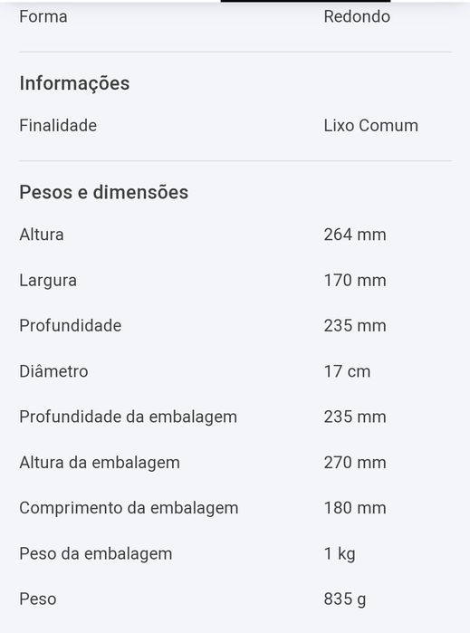 Balde de Inox 3 Litros anti dedadas e sem manchas.