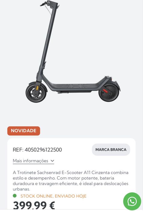 Trotinete Sachsenrad E-Scooter A11