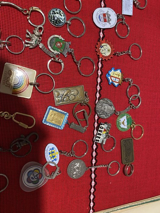 Cerca de 40 porta chaves de colecção