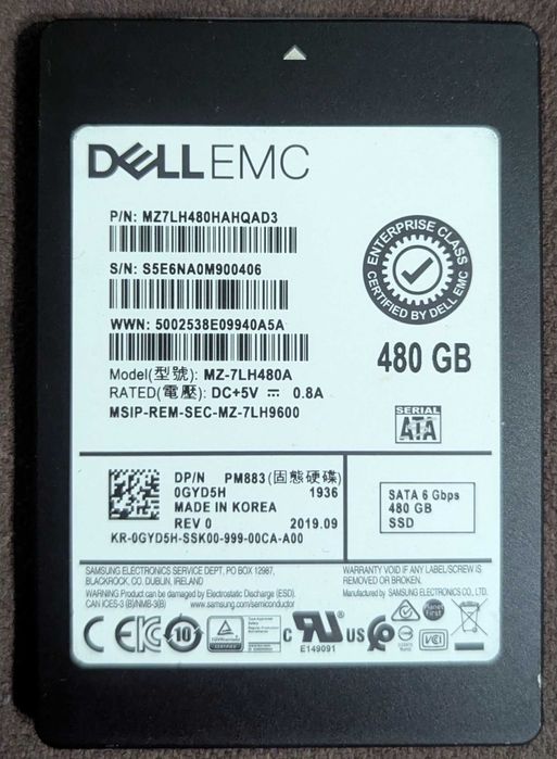 Samsung PM883 480gb Enterprise 4шт + 180-256gb !