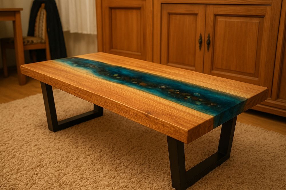 Stół z żywicy epoksydowej 125x53