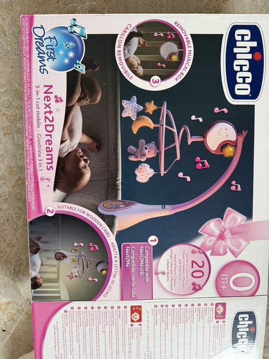 Мобіль на ліжечко Chicco Next2Dreams 3 в 1 рожевий