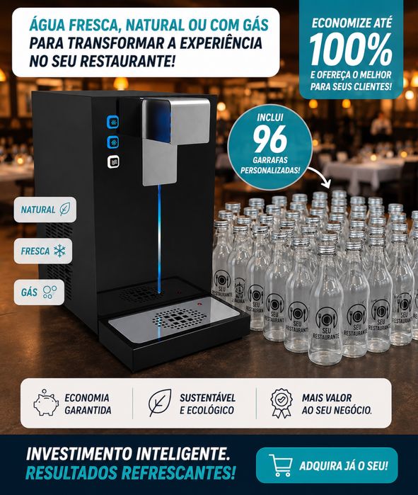 Maquina agua com garrafas personalisadas