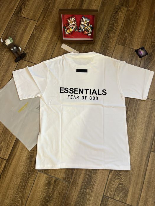 Футболка Essentials Fear Of God чорна та біла футболка Есеншлс
