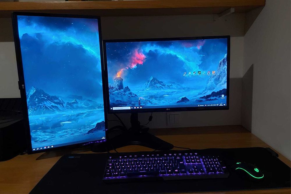 Monitor Duplo 24'' FullHD LG 24MP59G-P IPS com suport Ewent EW1536