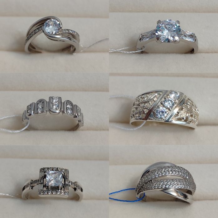 Срібні каблучки сережки браслети