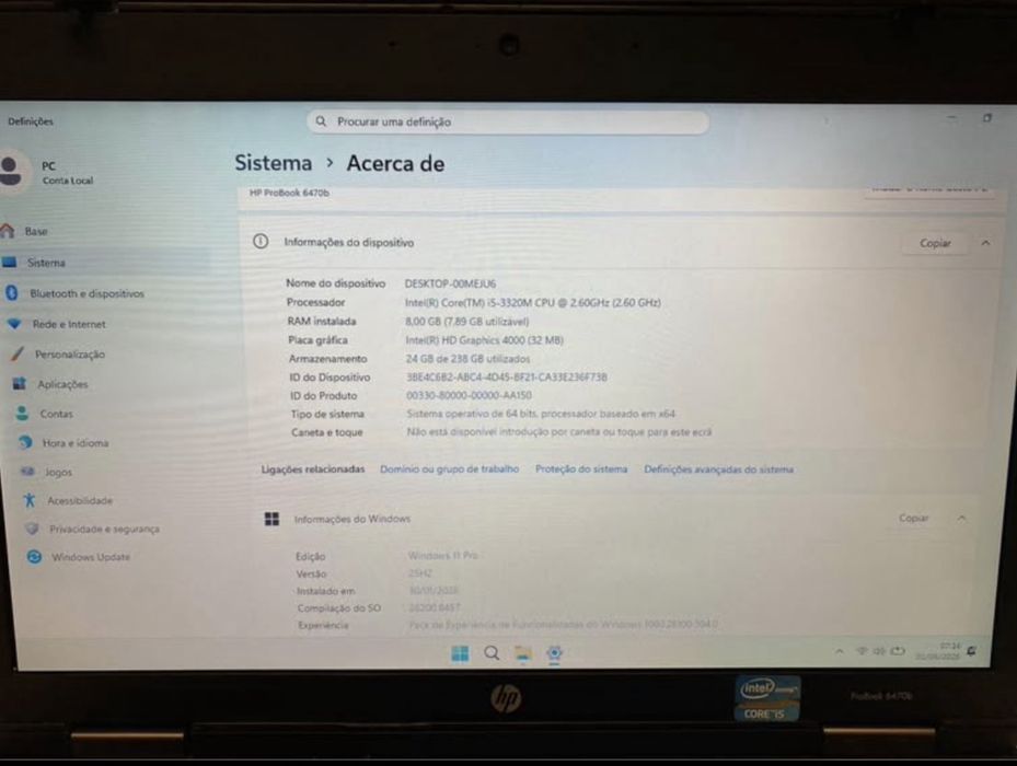 HP probook 6470b windows 11 pro