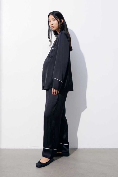 H&M MAMA Piżama z koszulą i spodniami rozmiar L  Piżama ciążowa