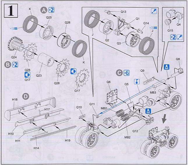 1:35(Dragon) Ходова частина на танк M4A3E8 HVSS