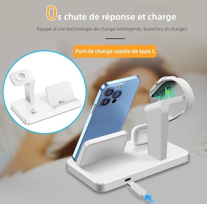 PDKUAI Stacja ładująca 3 w 1 dla wielu urządzeń Apple