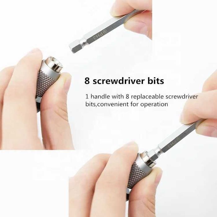 Отвертка + набор магнитных бит 8-в-1 YTH-SD003