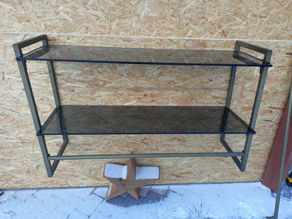 Półka konsola szkło metal wisząca