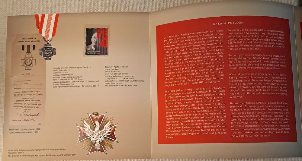 Filatelistyczny folder okolicznościowy