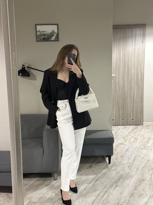 Штани, білі штани, класичні штани, туфлі