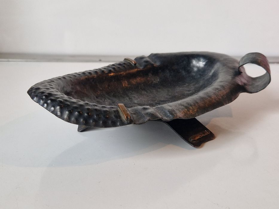 Popielniczka mydelniczka PRL vintage metaloplastyka