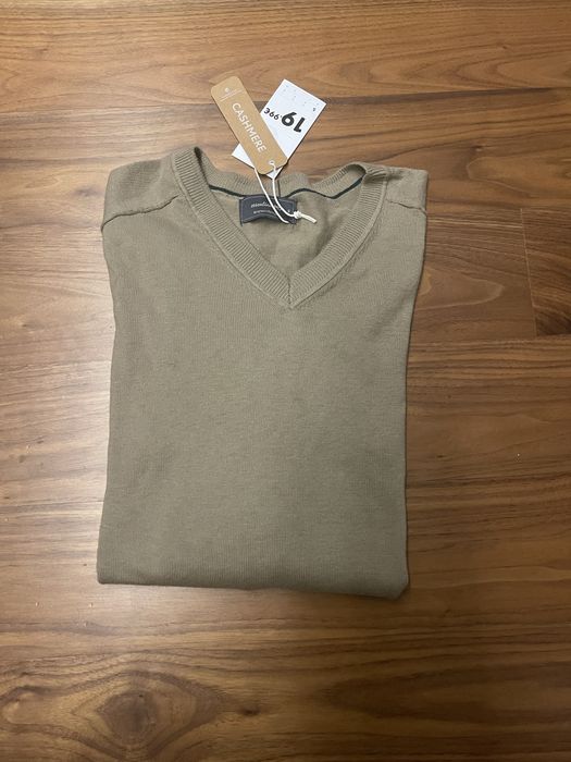 Camisola algodão Cashmere. Decote em V.
