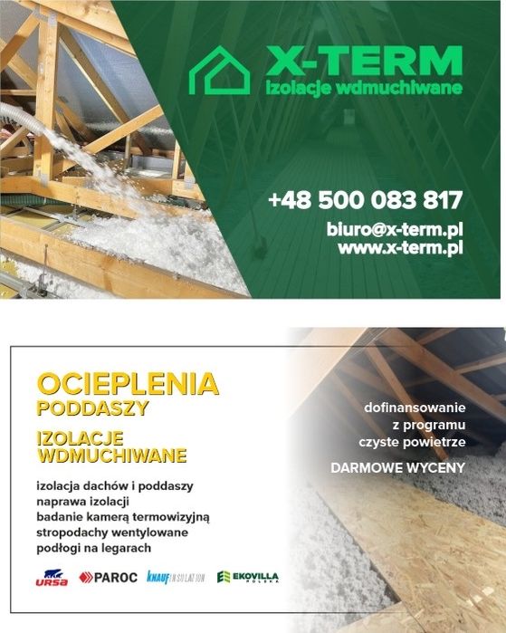 Ociplenia poddaszy welna celulozowa,mineralna Naprawy izolacji