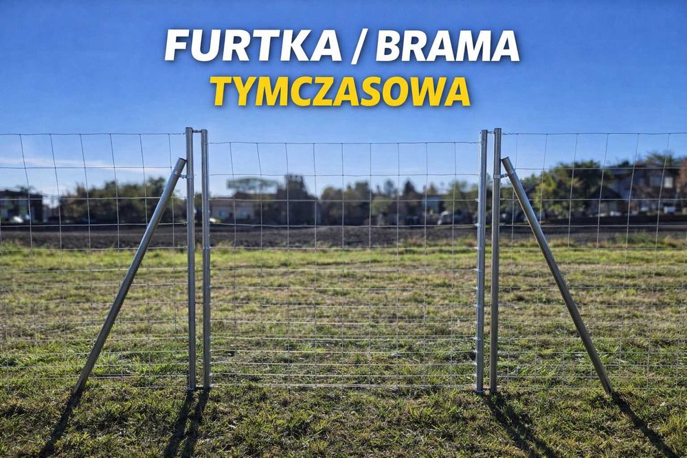 Ogrodzenie Budowlane Metalowe Ocynk słupki + siatka materiał na 50mb