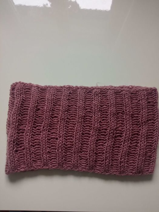 Ręcznie robiony ciepły komin szalik 100cm x 26cm