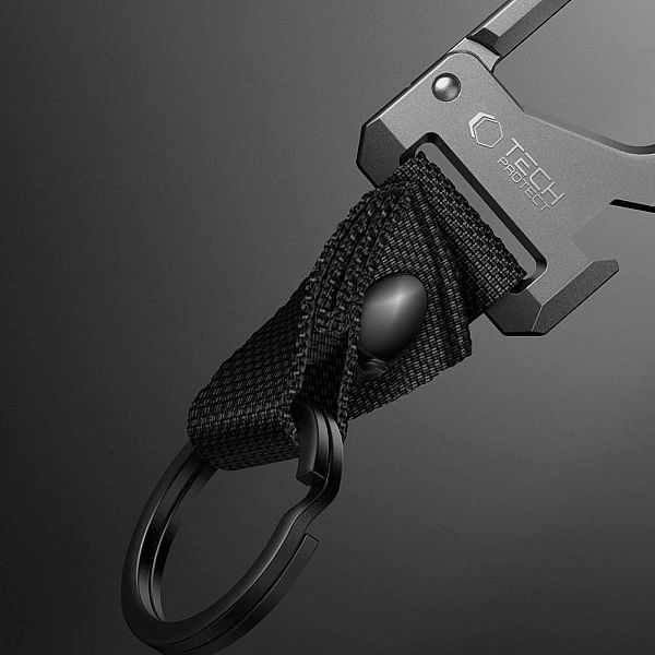 Tech-Protect Slidelock Carabiner Keychain Gunmetal
