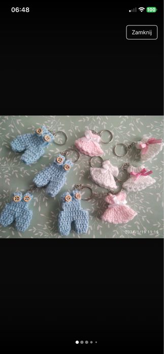 Breloki zawieszki do prezentiw na chrzest, baby shower