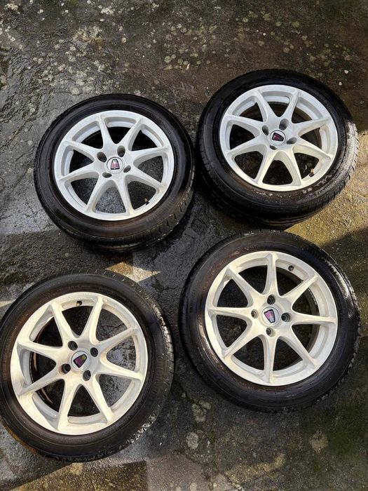 Rodas 15" TSW 4x100 com peneus continental, Honda, Peugeot, Renault, etc